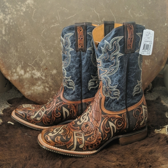 TIN HAUL "Country Sound" cowboy boots Neon Lights Sole NWT sz 10EE new in box - Picture 9 of 16